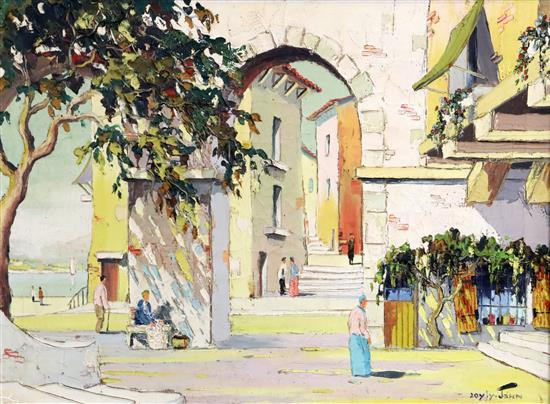 § Cecil Rochfort DOyly John (1906-1993) Archway in a Mediterranean village 17 x 23in.